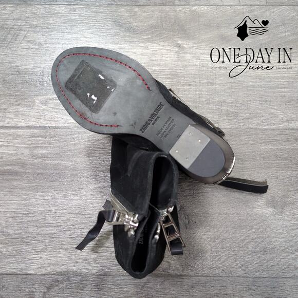 Zadig & Voltaire Molly Studded Suede Ankle Boots Size EU 36 (6) - Picture 5 of 6